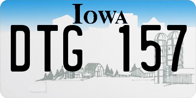 IA license plate DTG157