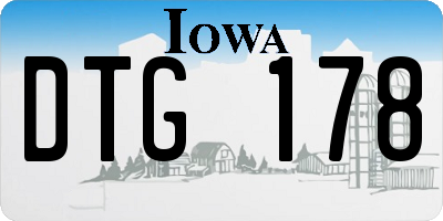 IA license plate DTG178