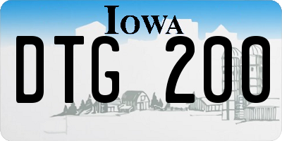 IA license plate DTG200
