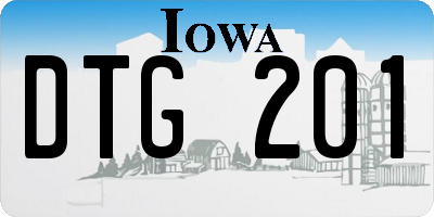 IA license plate DTG201
