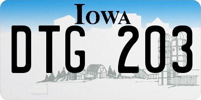 IA license plate DTG203