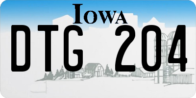 IA license plate DTG204