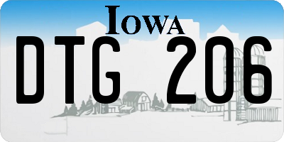 IA license plate DTG206