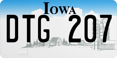 IA license plate DTG207