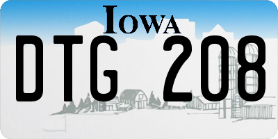 IA license plate DTG208