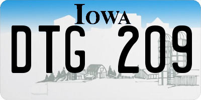 IA license plate DTG209