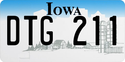 IA license plate DTG211