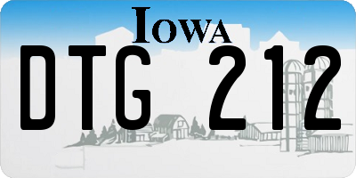 IA license plate DTG212