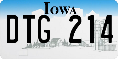 IA license plate DTG214