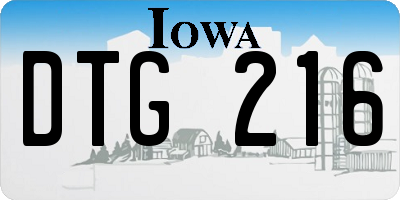 IA license plate DTG216