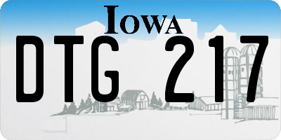 IA license plate DTG217