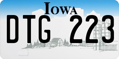 IA license plate DTG223