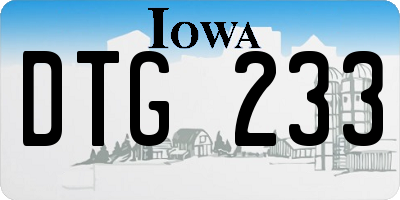 IA license plate DTG233