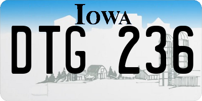 IA license plate DTG236