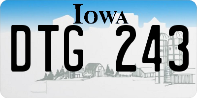 IA license plate DTG243