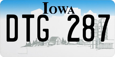 IA license plate DTG287