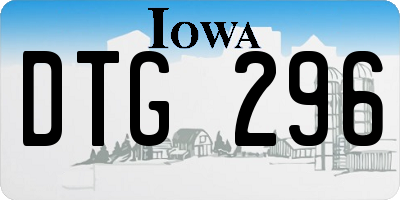 IA license plate DTG296