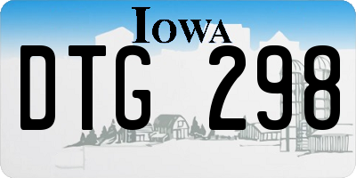 IA license plate DTG298