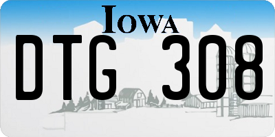 IA license plate DTG308
