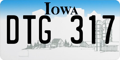 IA license plate DTG317