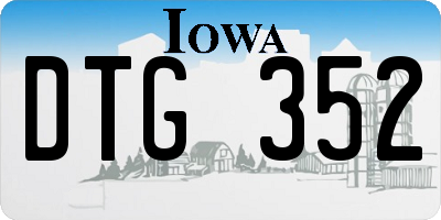 IA license plate DTG352