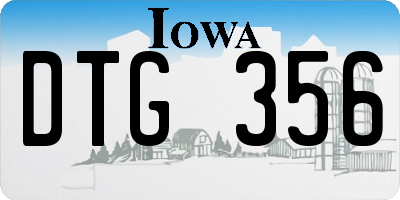 IA license plate DTG356