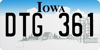 IA license plate DTG361