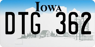 IA license plate DTG362