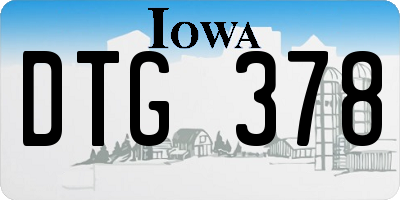 IA license plate DTG378