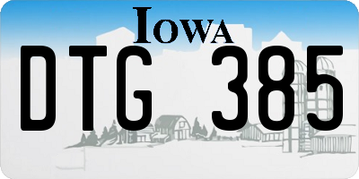 IA license plate DTG385
