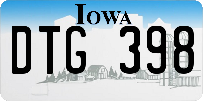 IA license plate DTG398