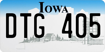 IA license plate DTG405