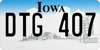 IA license plate DTG407
