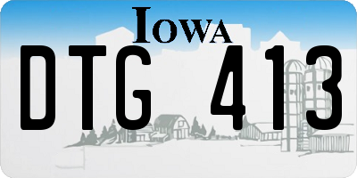 IA license plate DTG413