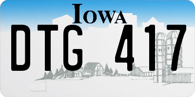 IA license plate DTG417