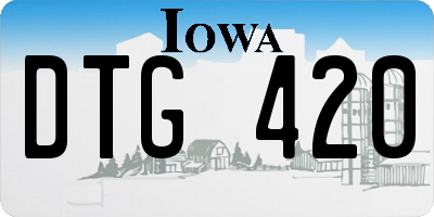 IA license plate DTG420