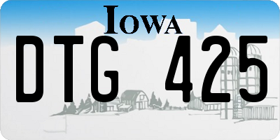 IA license plate DTG425
