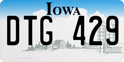 IA license plate DTG429