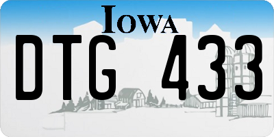 IA license plate DTG433