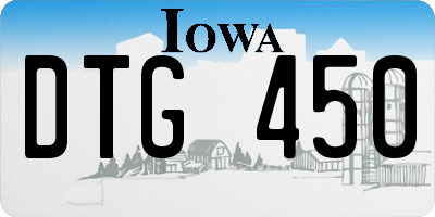 IA license plate DTG450