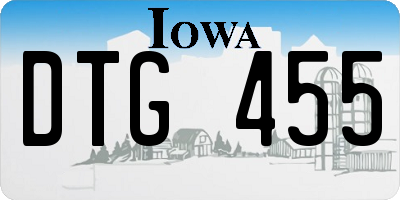 IA license plate DTG455