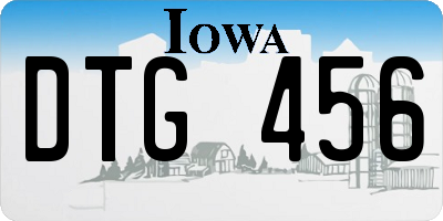 IA license plate DTG456