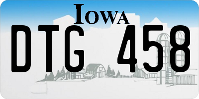 IA license plate DTG458