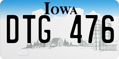 IA license plate DTG476