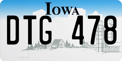 IA license plate DTG478