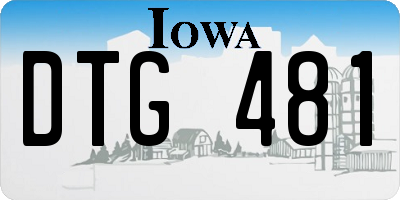 IA license plate DTG481