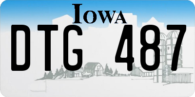 IA license plate DTG487