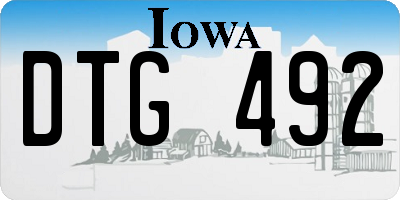 IA license plate DTG492