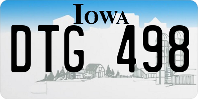 IA license plate DTG498