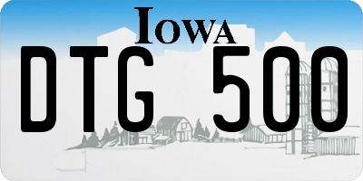 IA license plate DTG500